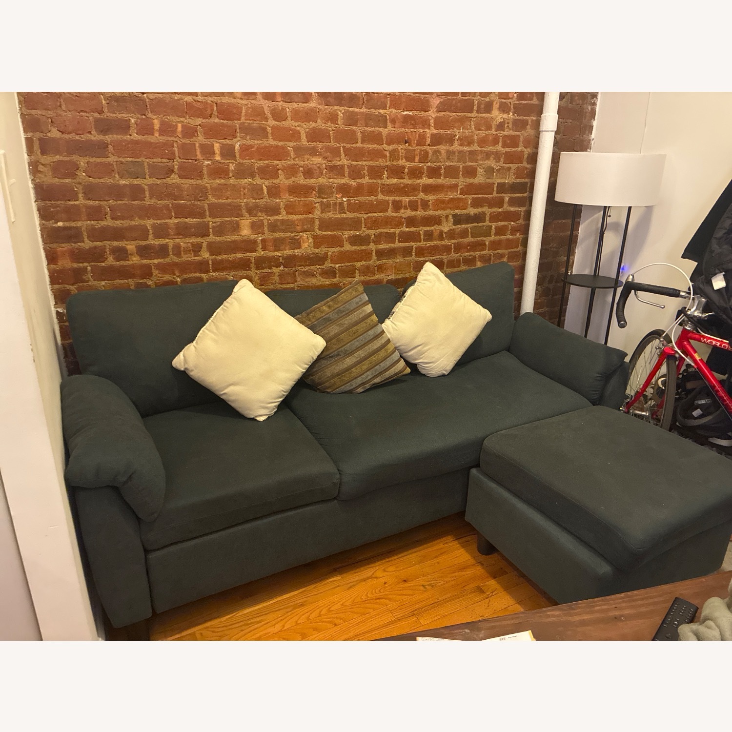 Wade Logan Ashleh Blue Fabric 2 Piece Sectional - image-2