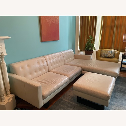 Used Room & Board Wells Natural Leather 3+ Piece Sectional for sale on AptDeco