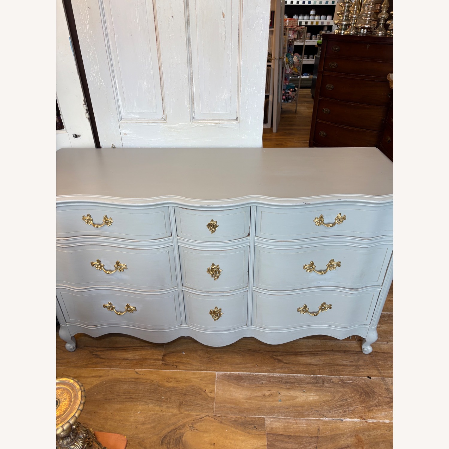 Vintage/Antique Light Gray Dresser - image-3