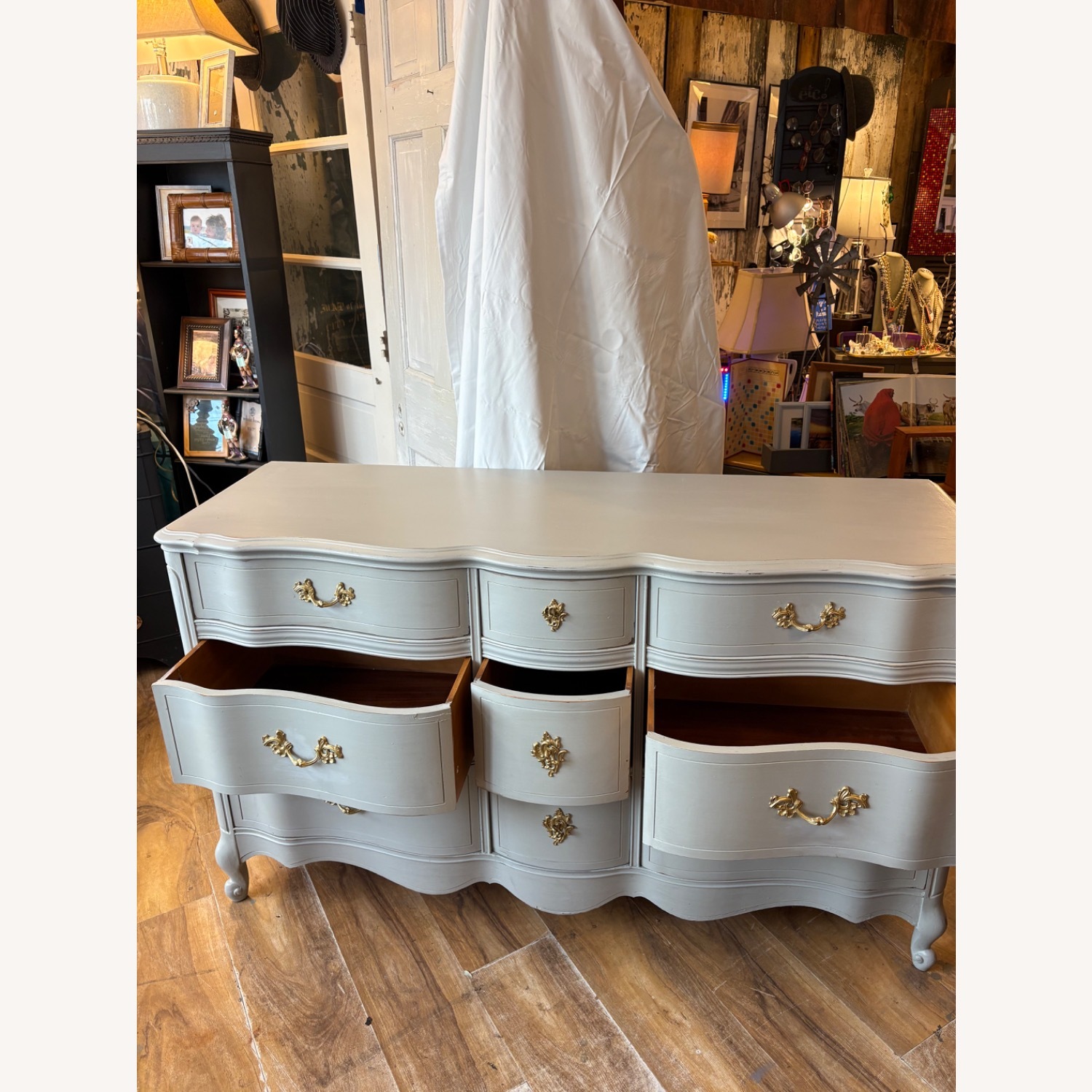 Vintage/Antique Light Gray Dresser - image-5