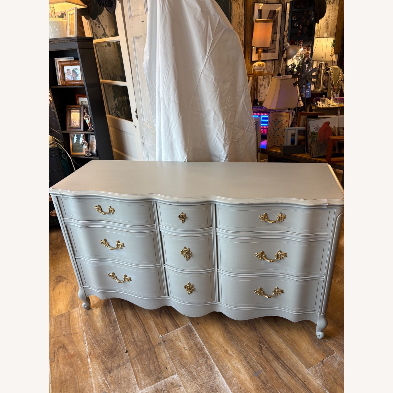 Vintage/Antique Light Gray Dresser - image-1