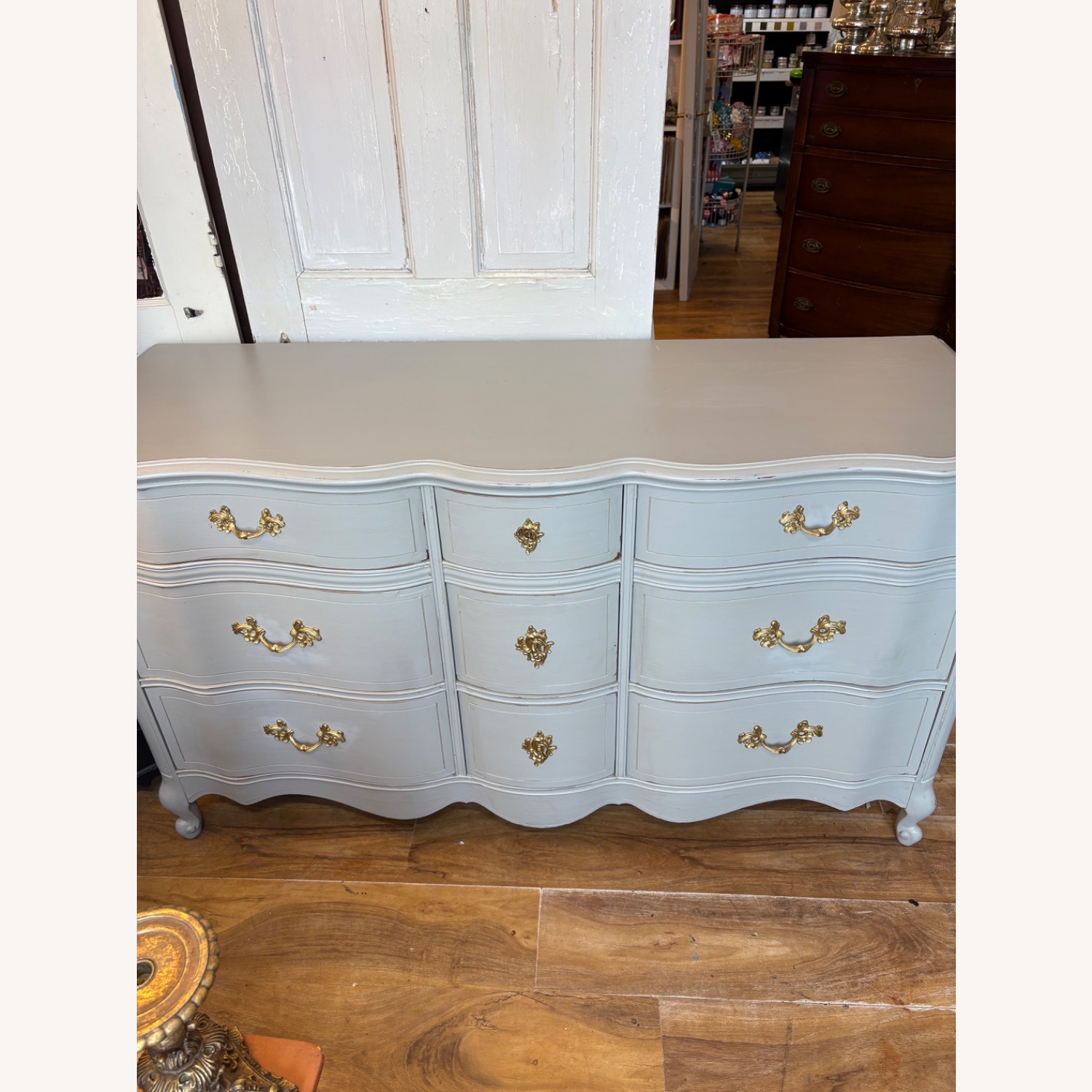 Vintage/Antique Light Gray Dresser - image-2