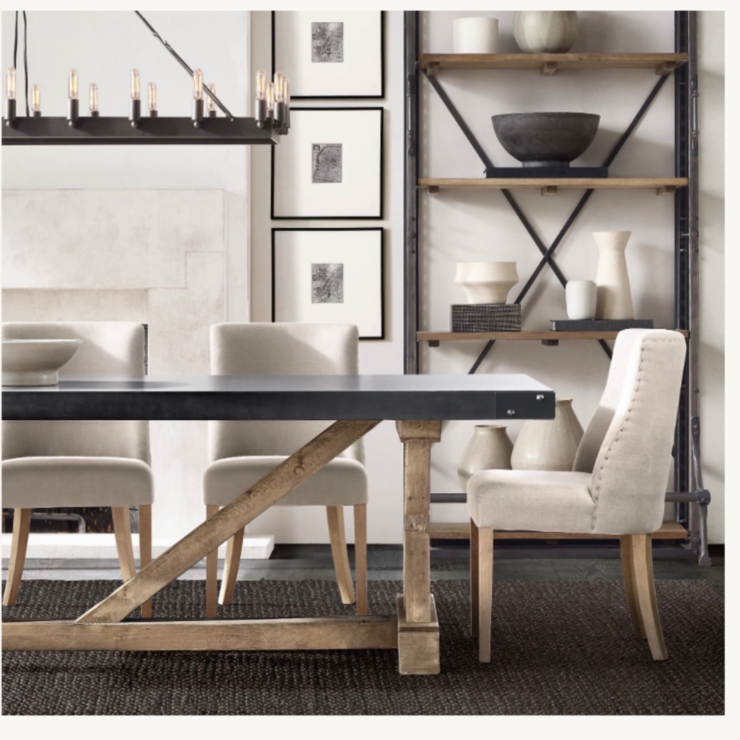 Restoration Hardware 1940s French Barrelback Gray Dining Chairs - image-4