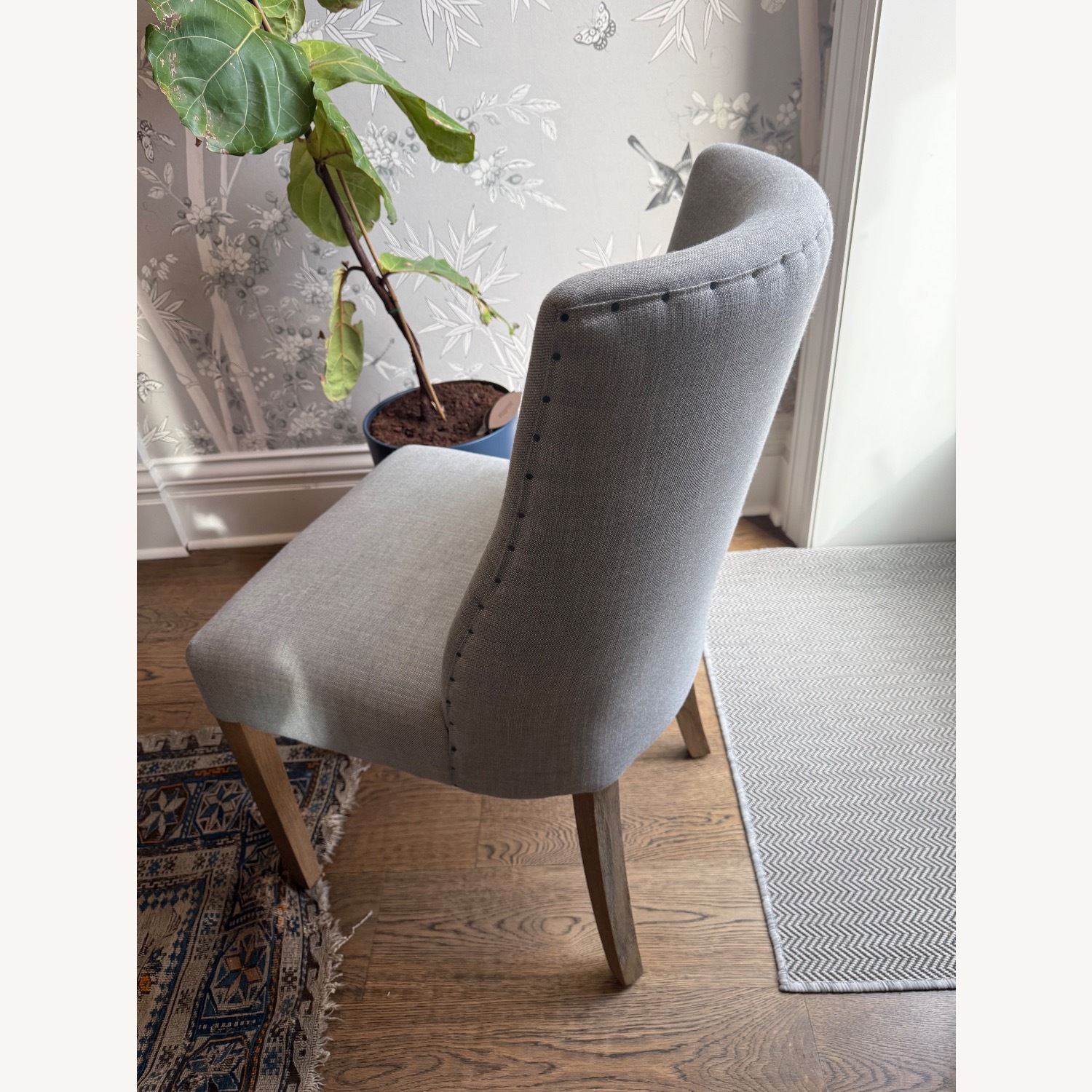 Restoration Hardware 1940s French Barrelback Gray Dining Chairs - image-2