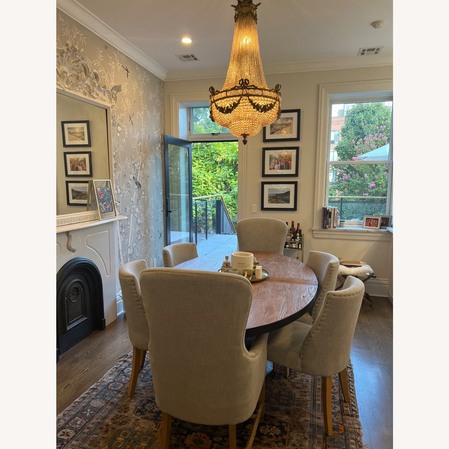 Restoration Hardware 1940s French Barrelback Gray Dining Chairs - image-9