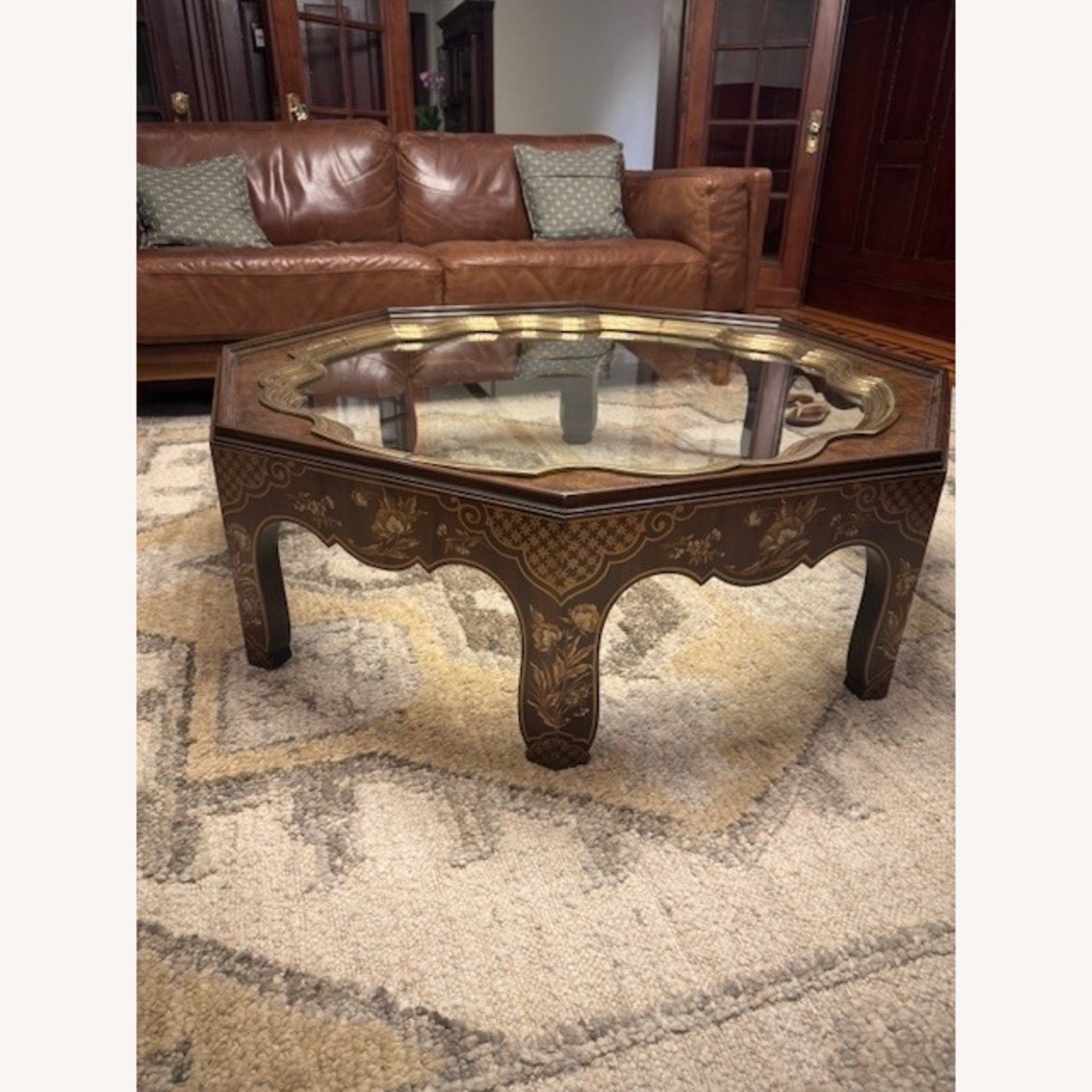 Baker Furniture Octagonal Chinoiserie Coffee Table - image-2