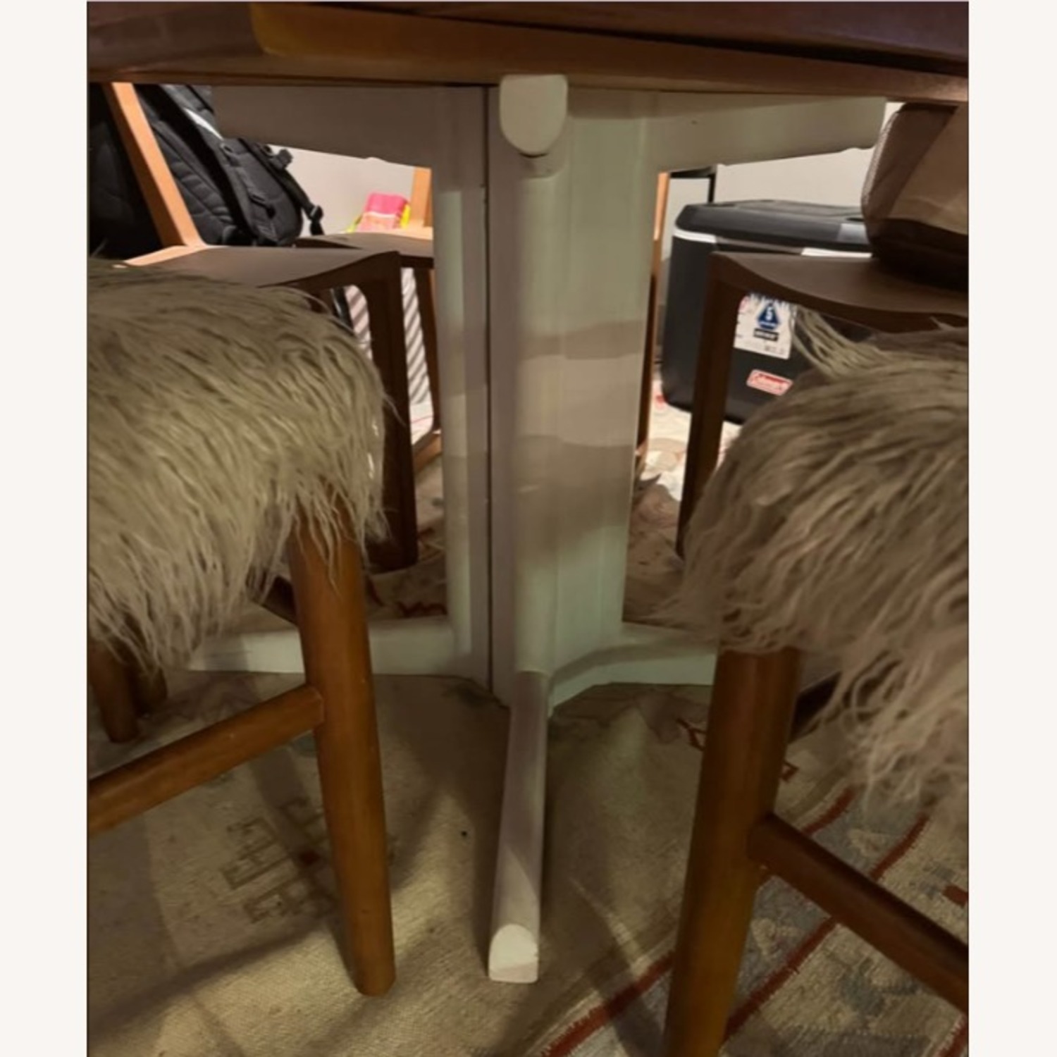 White Wood Dining Table - image-1