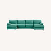 Modern Large Velvet Fabric U-Shape Sectional Sofa