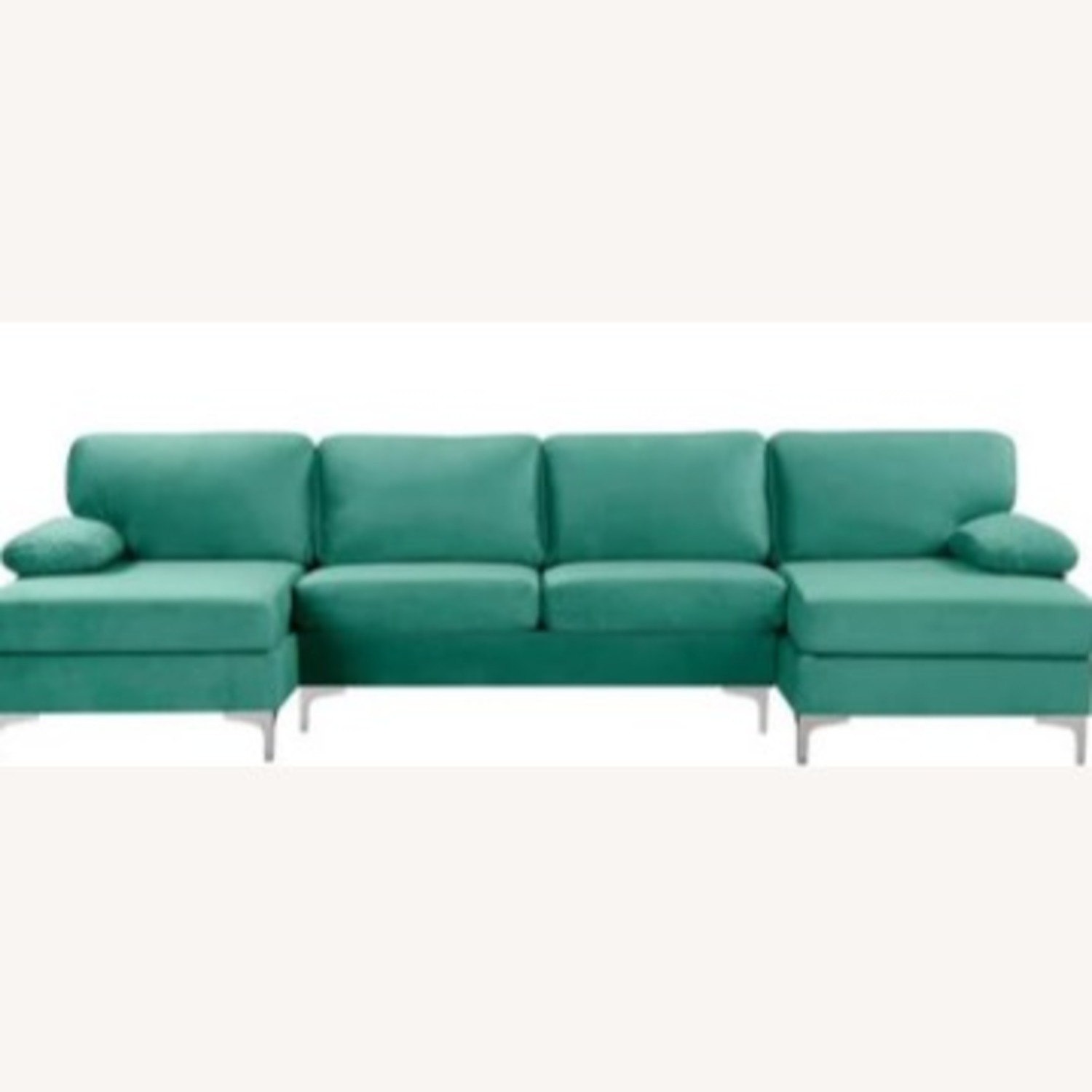 Modern Large Velvet Fabric U-Shape Sectional Sofa - image-4