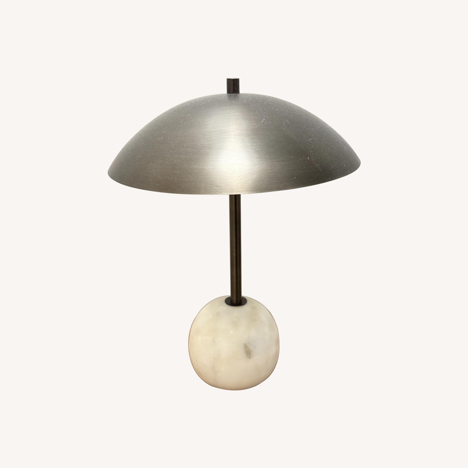 World Market White Marble Table Lamp - image-0