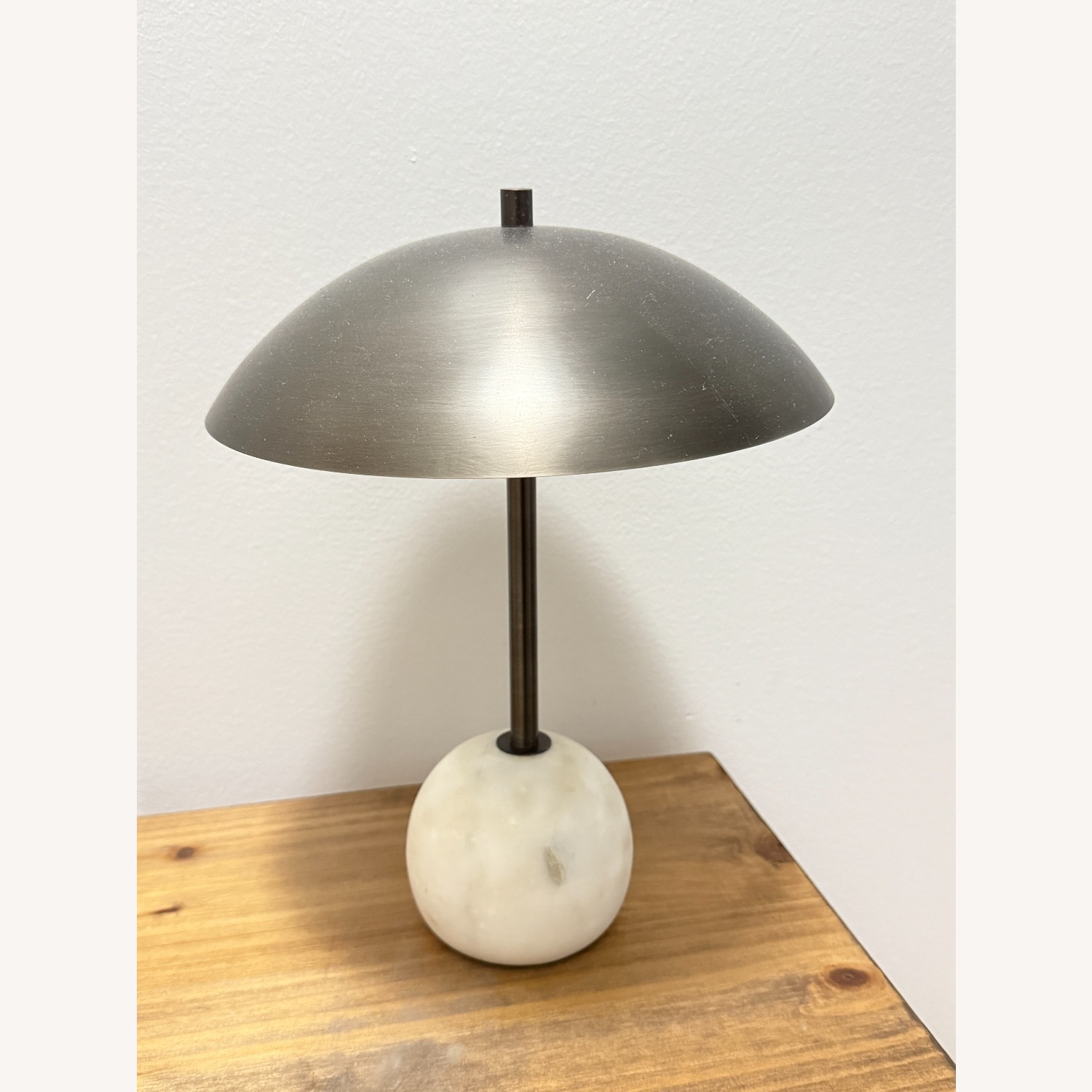 World Market White Marble Table Lamp - image-1