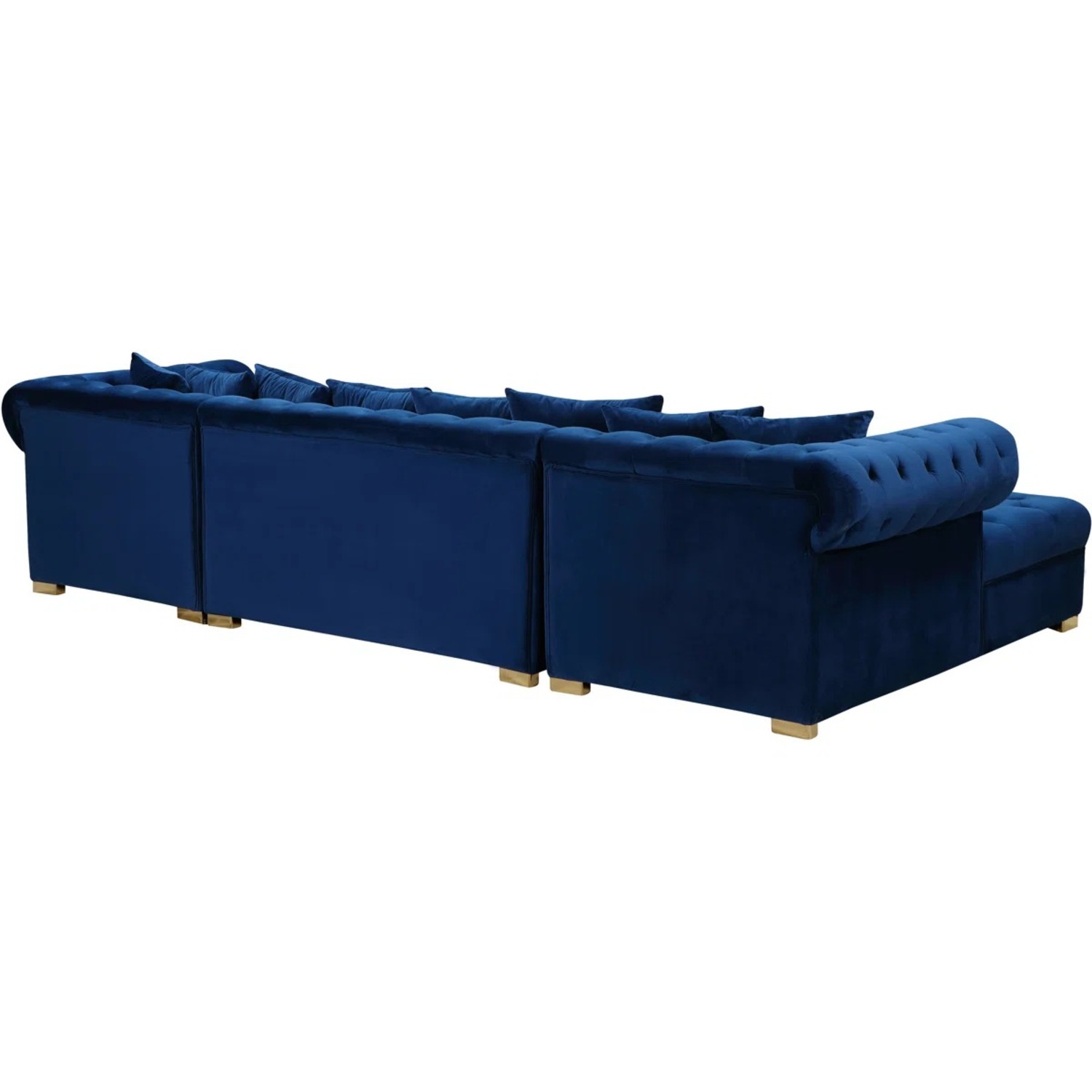 Blue Velvet 3+ Piece Sectional - image-4