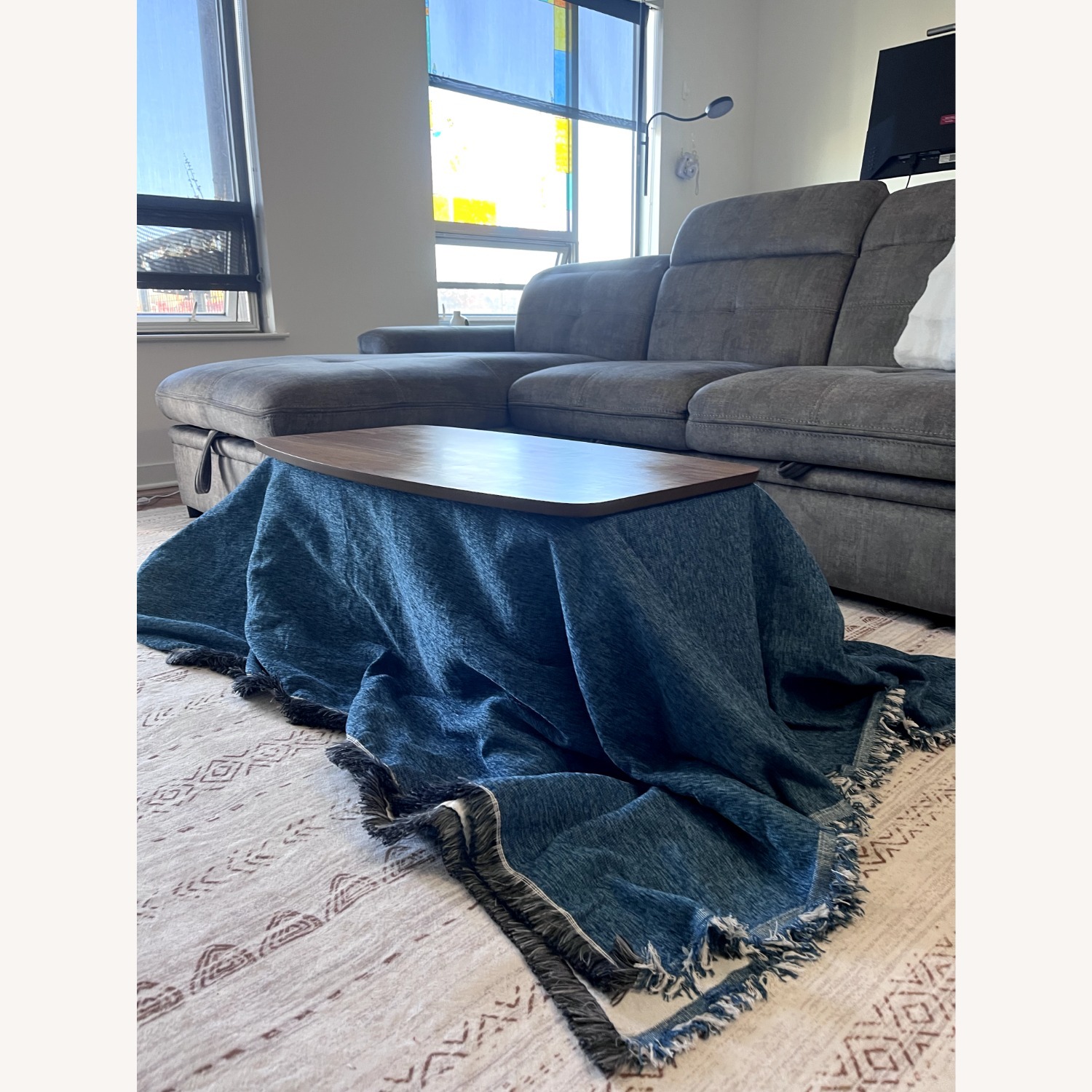 Azumaya Dark Brown Wood Coffee Table - image-2