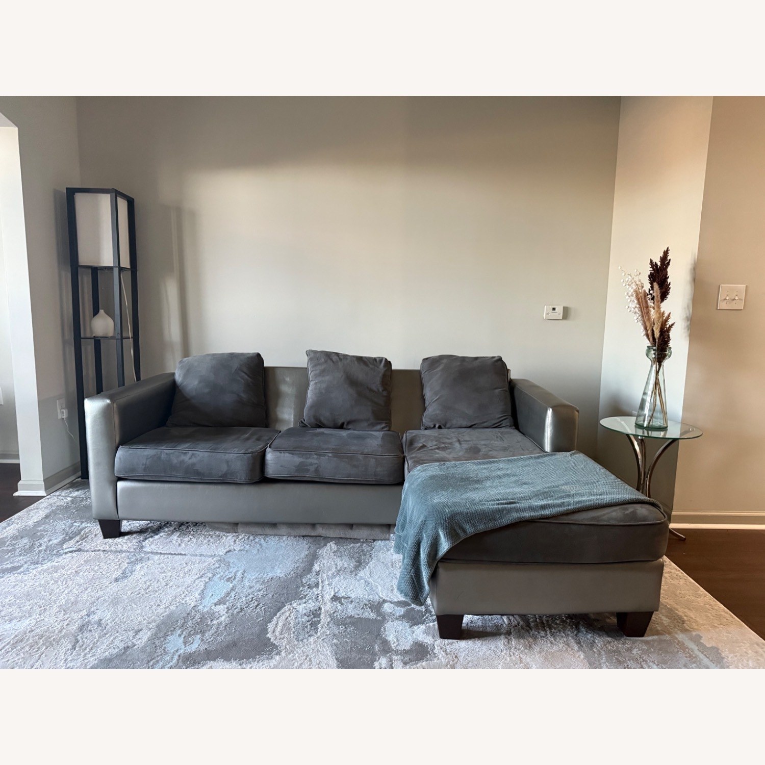 Dark Gray Polyurethane 3+ Piece Sectional - image-1