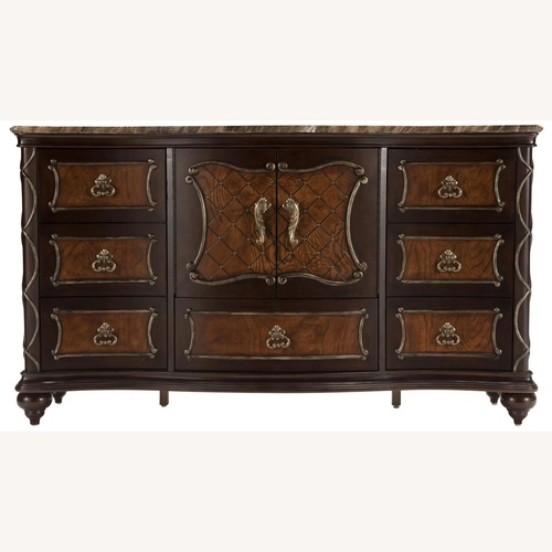 Used Raymour & Flanigan Palazzo Dark Brown Wood Dresser for sale on AptDeco