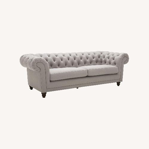 Used Light Gray Fabric Chesterfield 3+ Seater Sofa for sale on AptDeco