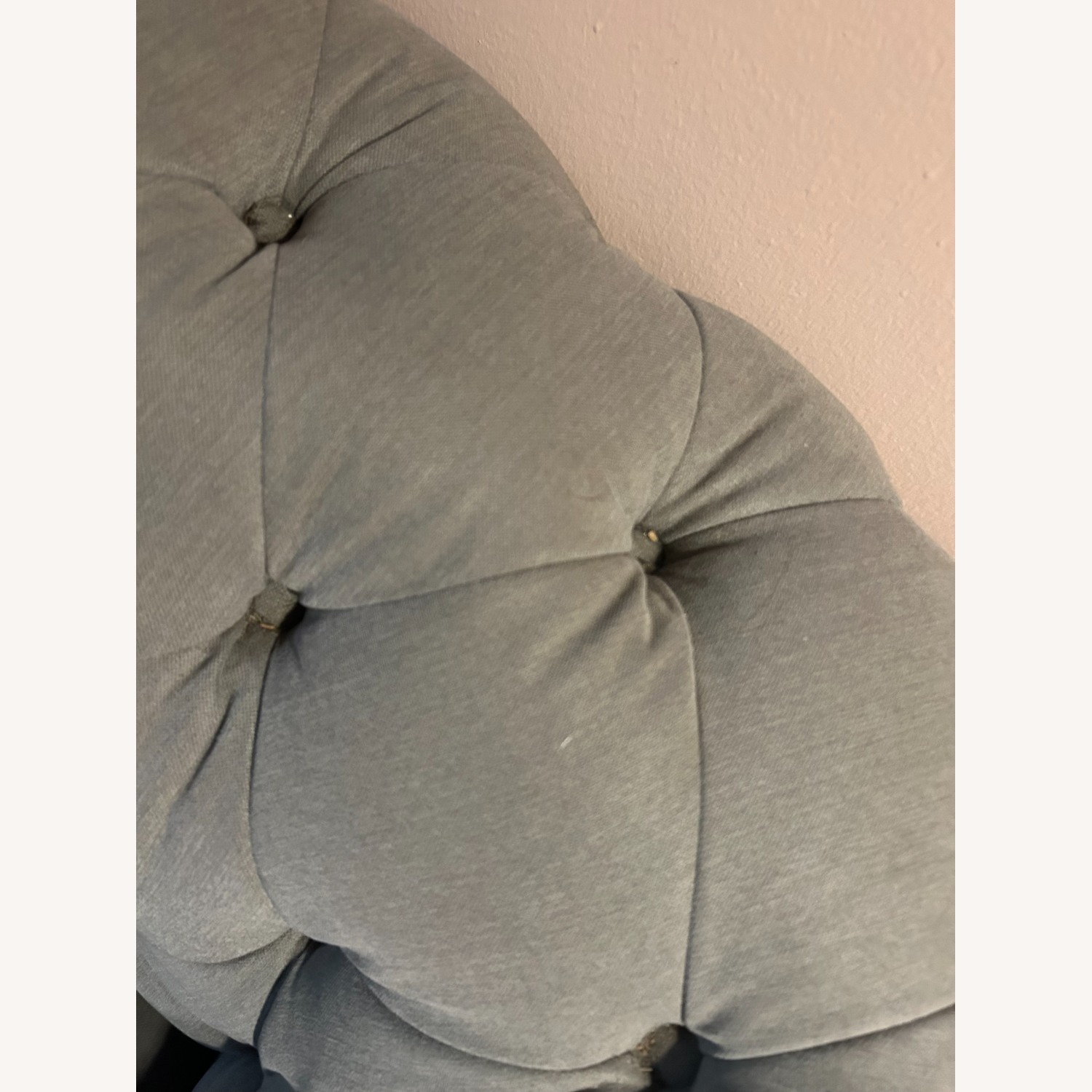 Light Gray Fabric Chesterfield 3+ Seater Sofa - image-2