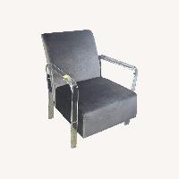 Lucite Velvet Lounge Chair- Lavender Armchair