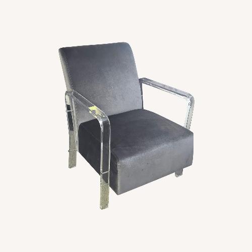 Used Lucite Velvet Lounge Chair- Lavender Armchair for sale on AptDeco