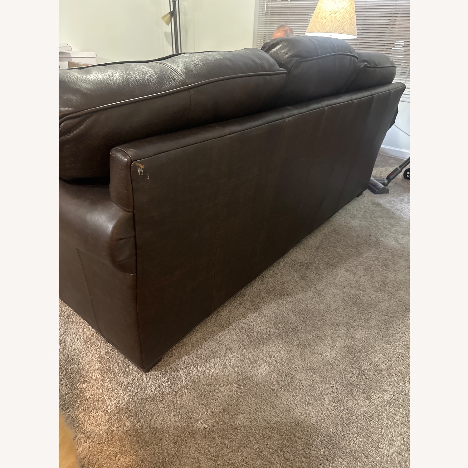 Arhaus Brown Leather Couch - image-2