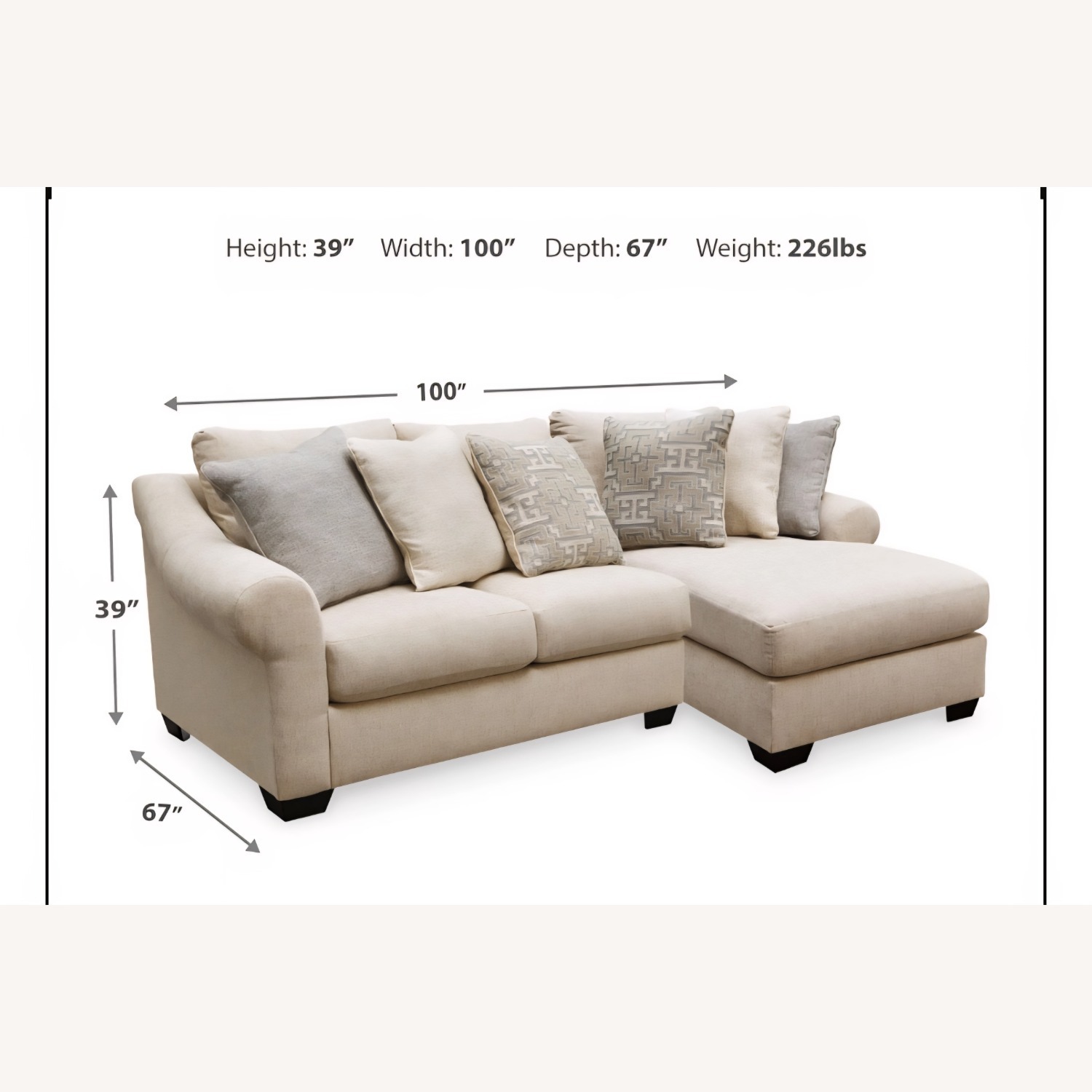 Ashley Furniture Carnaby Natural Fabric 2 Piece Sectional - image-6