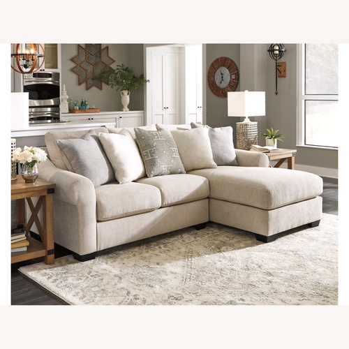 Used Ashley Furniture Carnaby Natural Fabric 2 Piece Sectional for sale on AptDeco