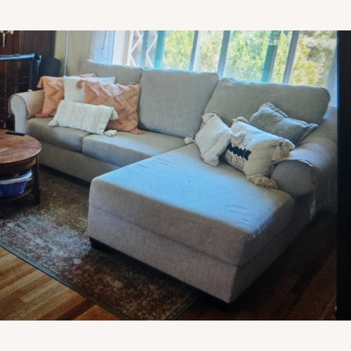 Used Ashley Furniture Carnaby Natural Fabric 2 Piece Sectional for sale on AptDeco