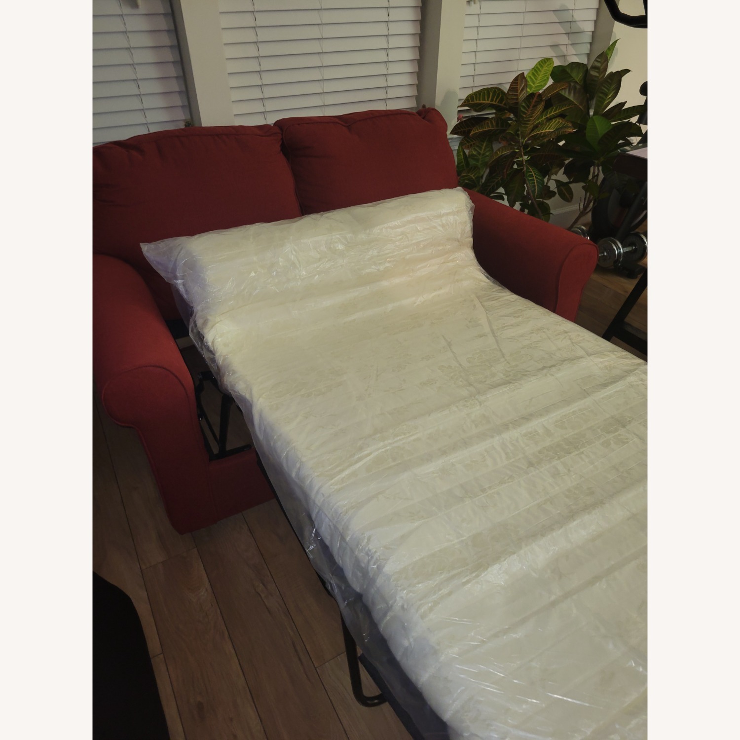 Ashley Furniture Red Fabric Sleeper Sofa - image-3