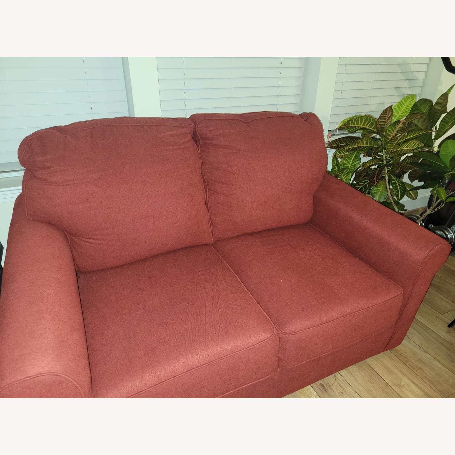 Ashley Furniture Red Fabric Sleeper Sofa - image-0