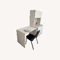 White Metal Study Unit with Chair