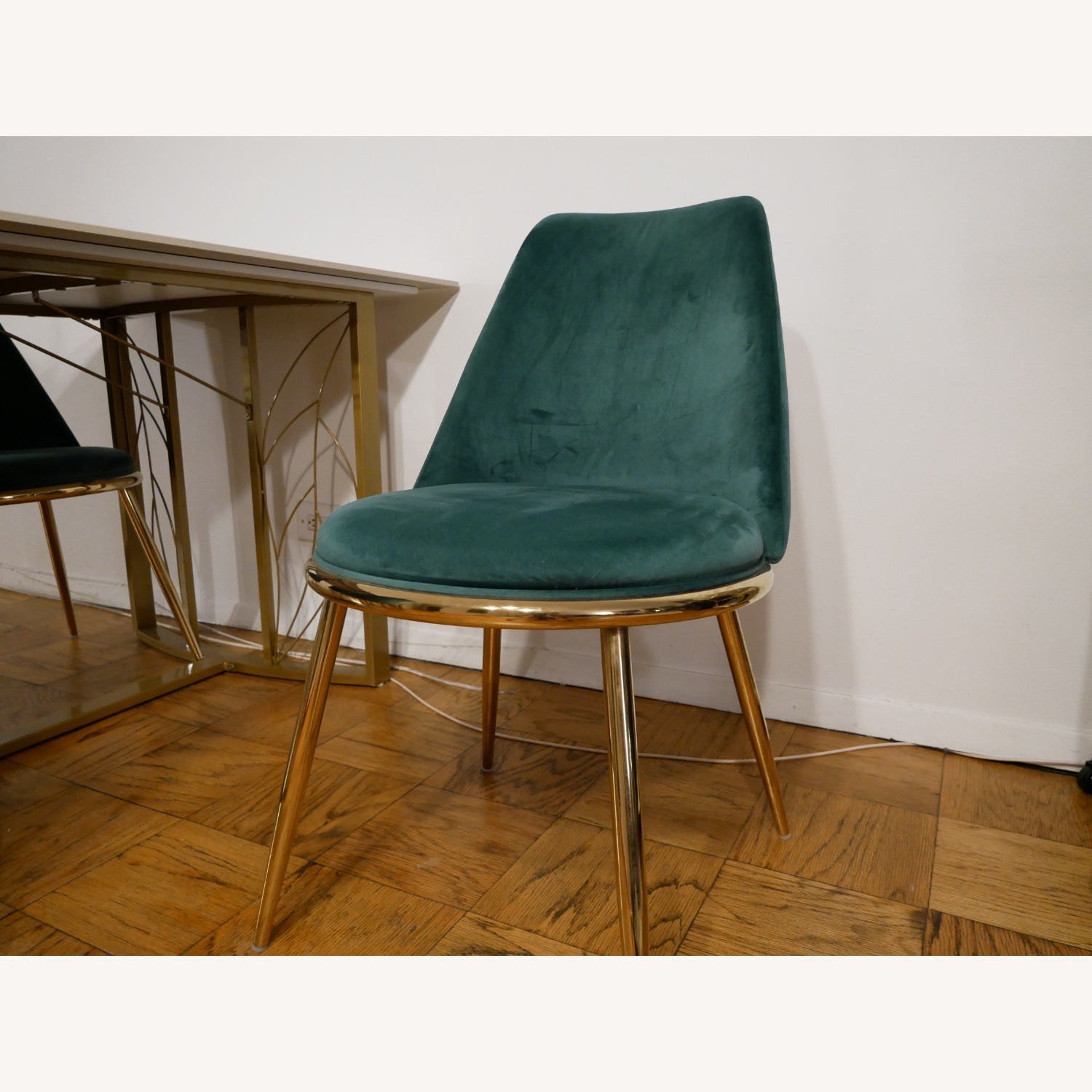 Velvet Dining Chairs with Metal Legs - Set of 4 - image-1