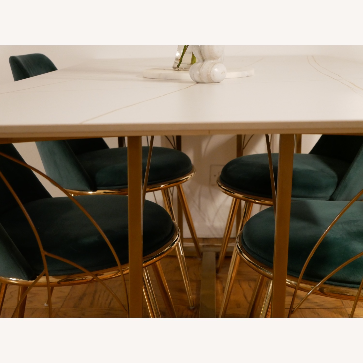 Velvet Dining Chairs with Metal Legs - Set of 4 - image-4