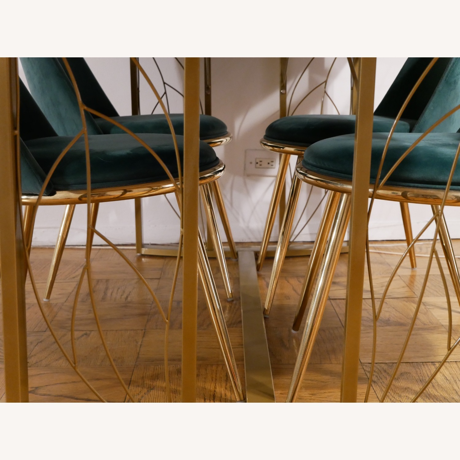 Velvet Dining Chairs with Metal Legs - Set of 4 - image-5