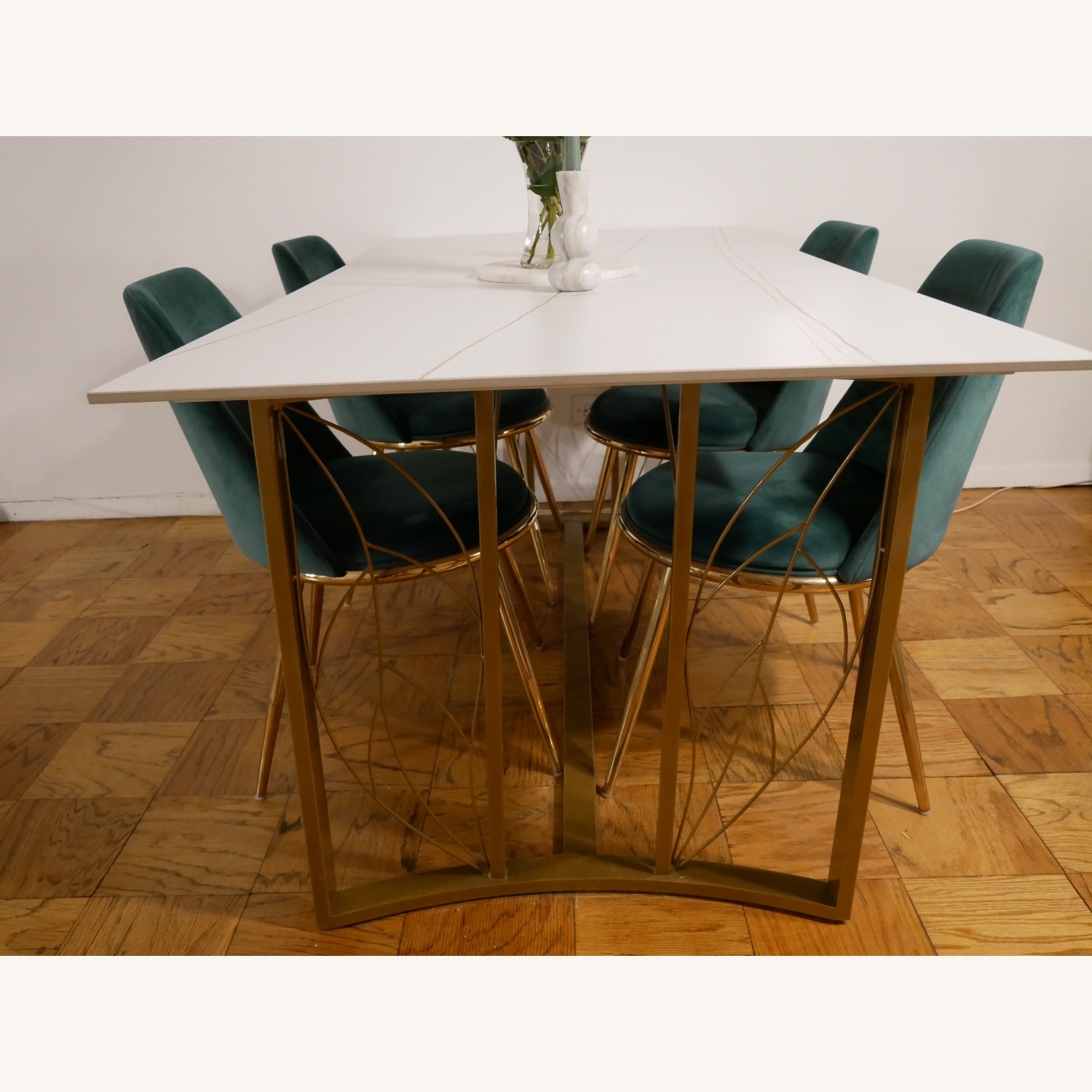 Velvet Dining Chairs with Metal Legs - Set of 4 - image-3