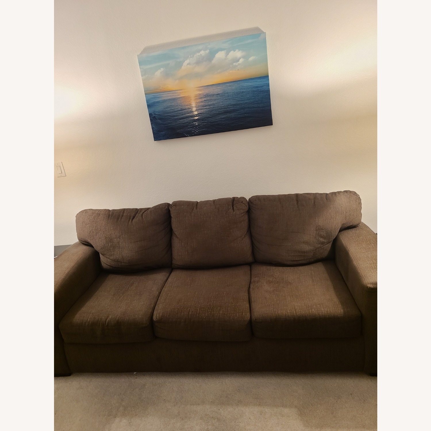 Ashley Furniture Dark Brown Fabric 3+ Seater Sofa - image-4