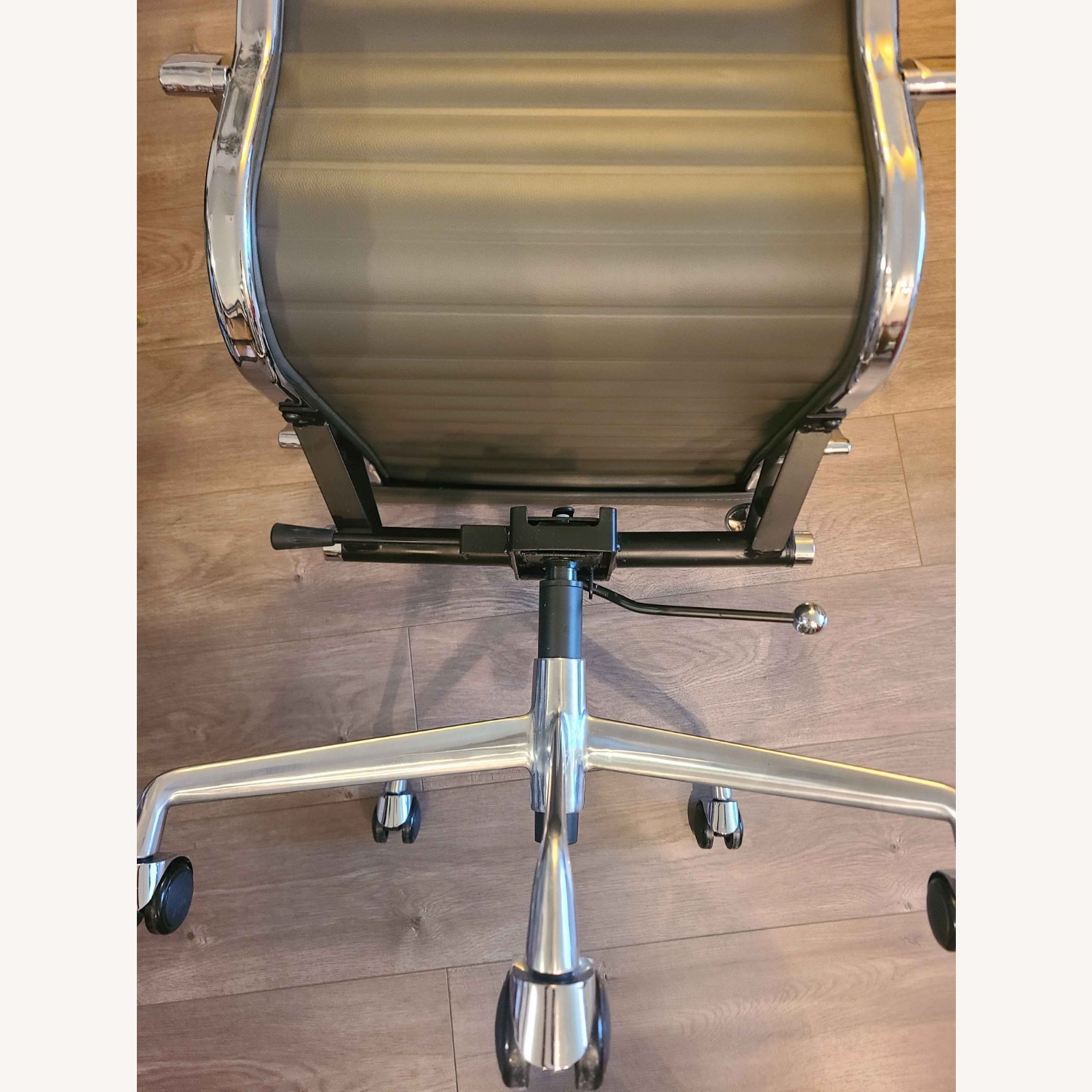 Dark Gray Metal Office Chair - image-4