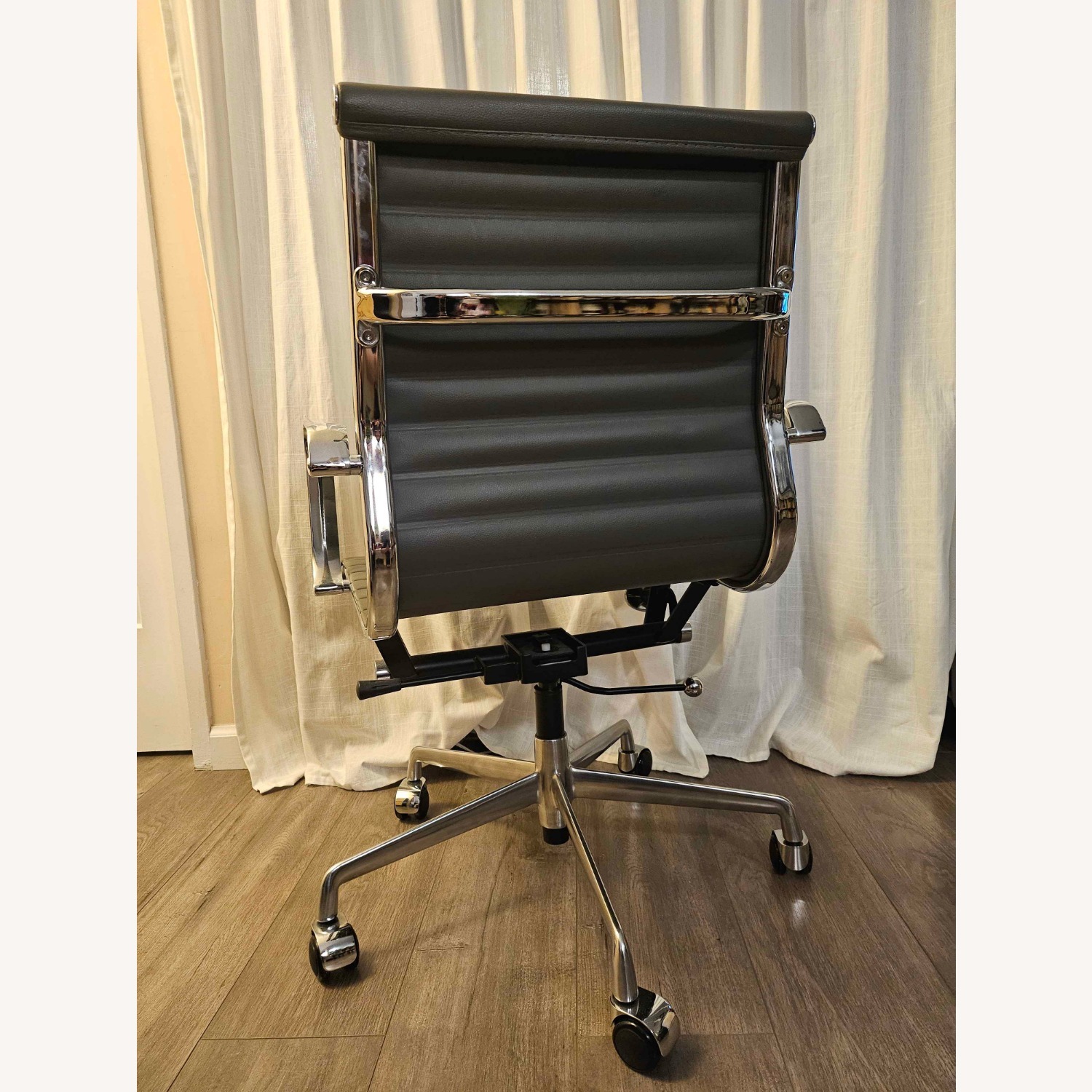 Dark Gray Metal Office Chair - image-2