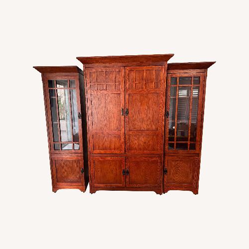 Used Red Wood Wall Unit for sale on AptDeco