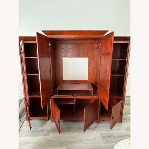 Used Red Wood Wall Unit for sale on AptDeco