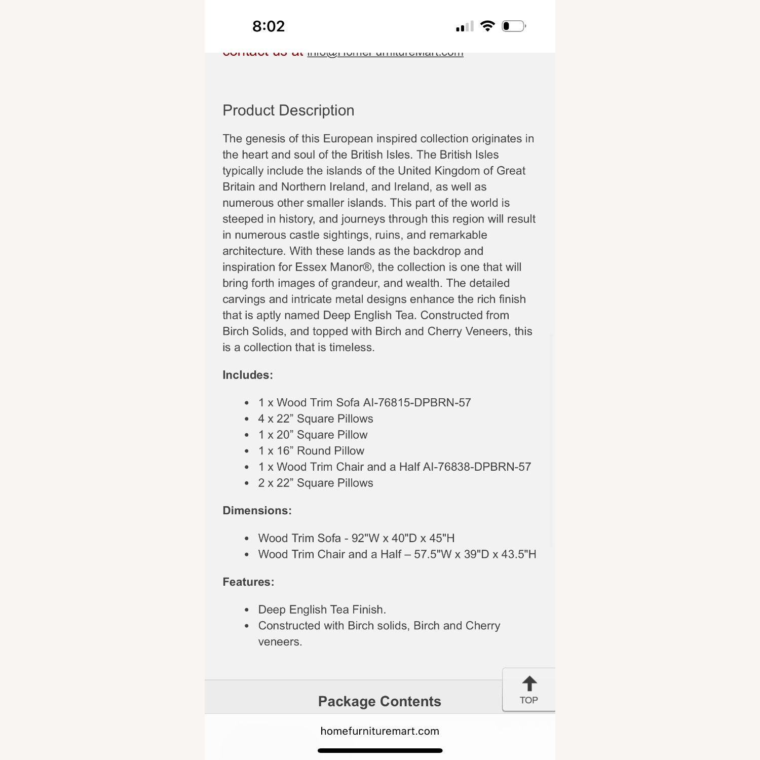 Michael Amini Furniture Essex Manor Designs 3+ Seater Sofa - image-4