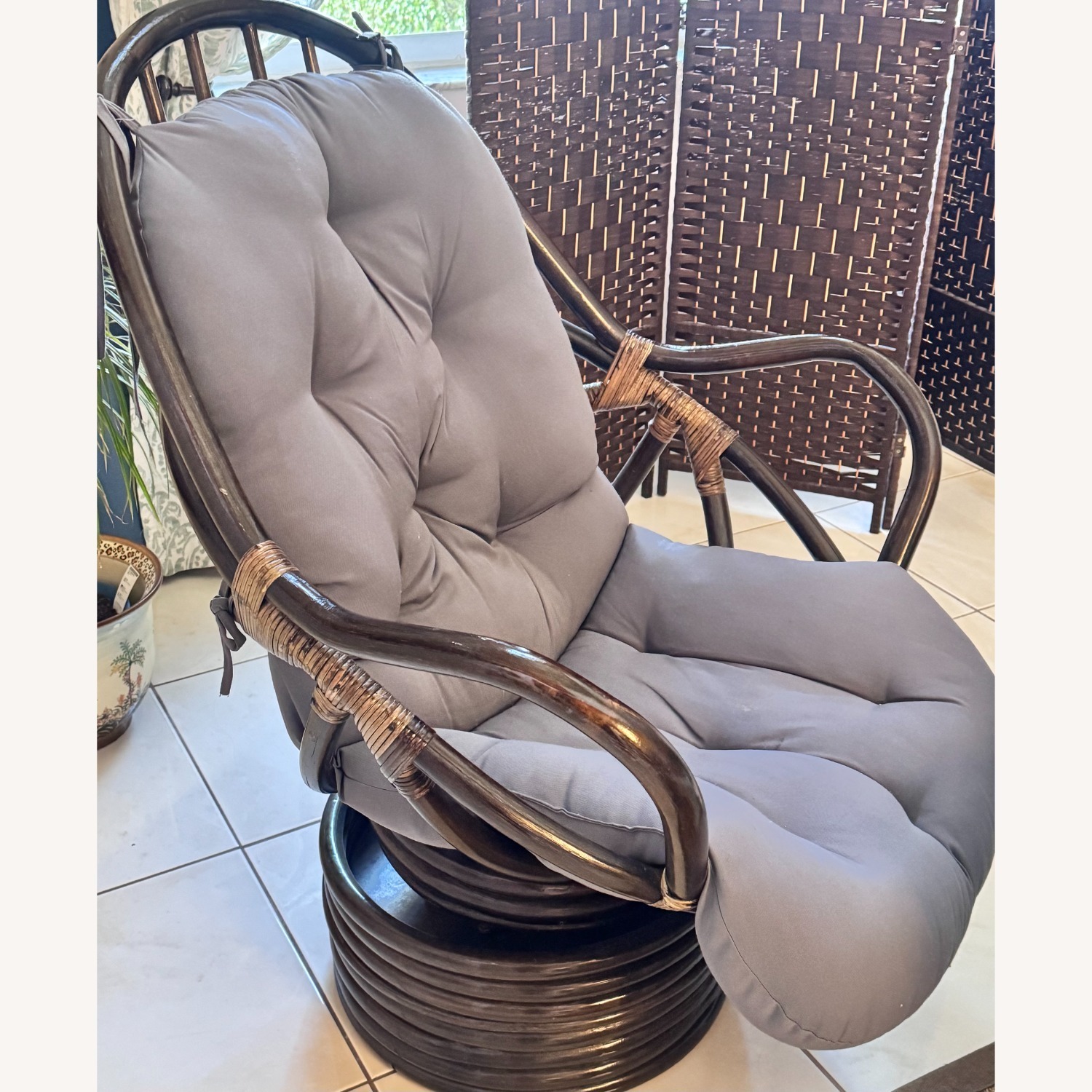 International Caravan Rattan Swivel Chair - image-3