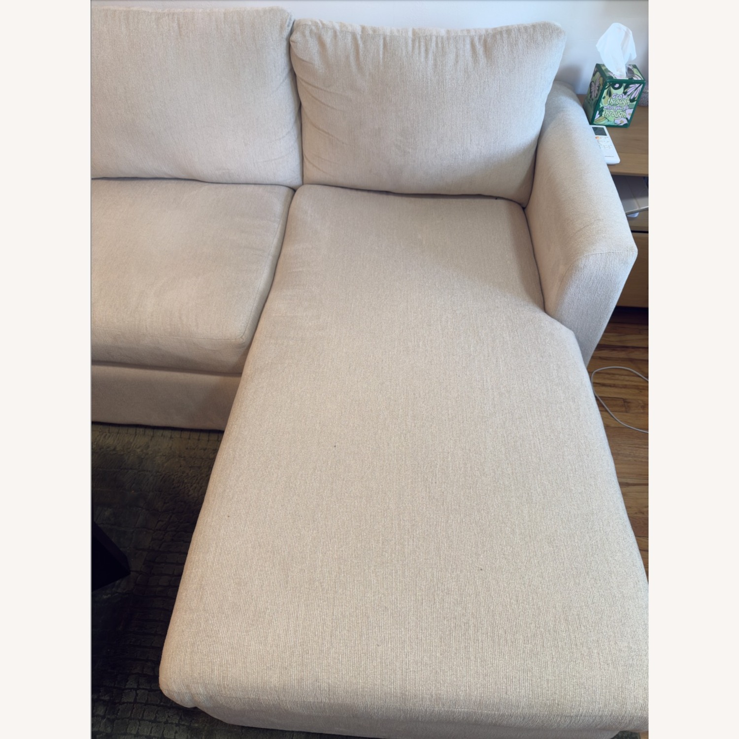 Living Spaces Basil Porcelain White Fabric 2 Piece Sectional - image-2