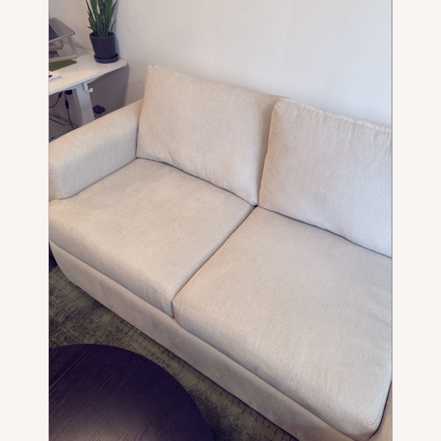 Living Spaces Basil Porcelain White Fabric 2 Piece Sectional - image-3