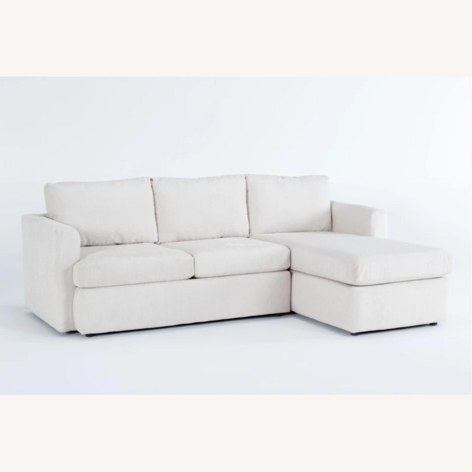 Living Spaces Basil Porcelain White Fabric 2 Piece Sectional - image-4