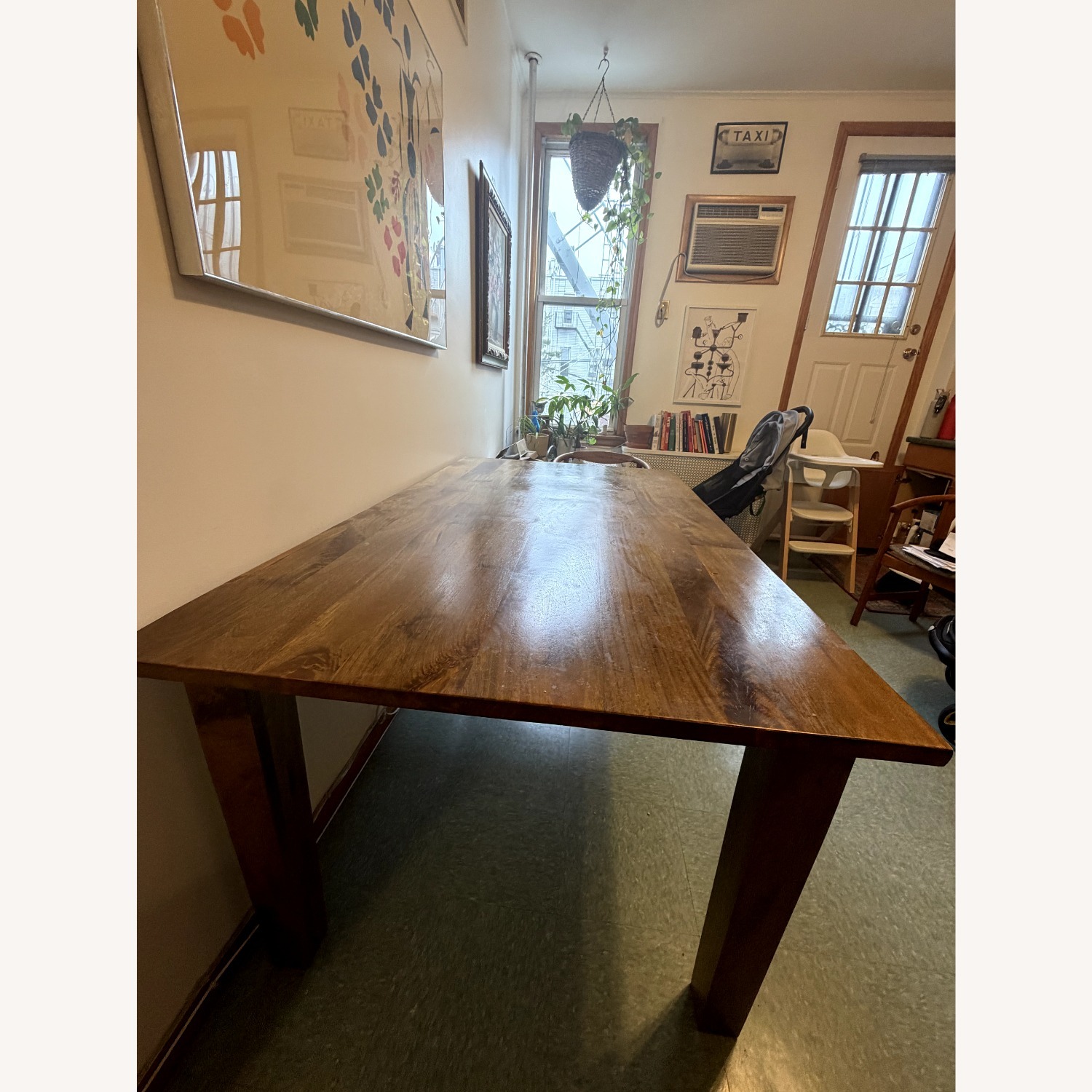 Basque 65" Dark Brown Solid Wood Dining Table - image-3