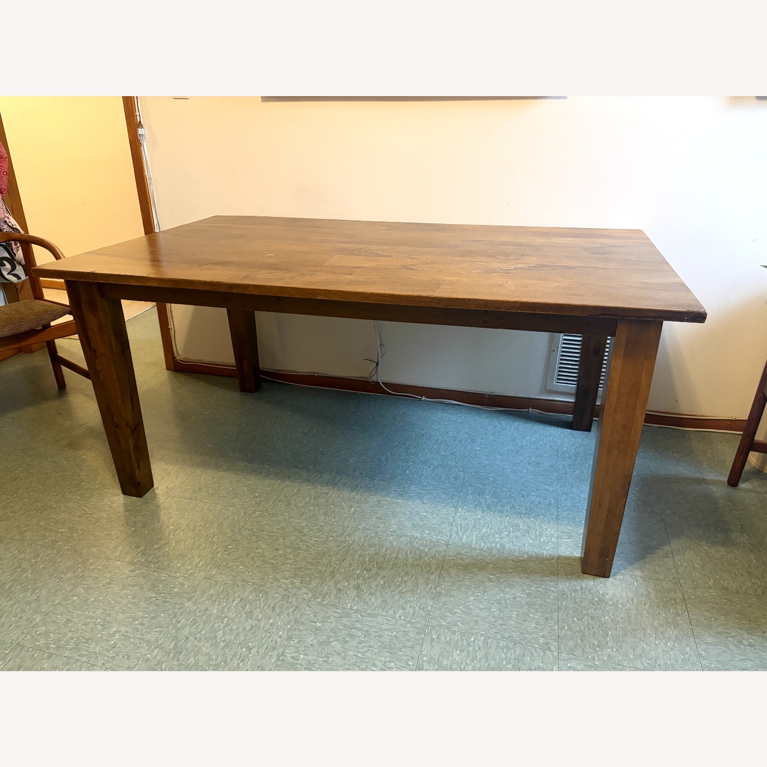 Basque 65" Dark Brown Solid Wood Dining Table - image-2