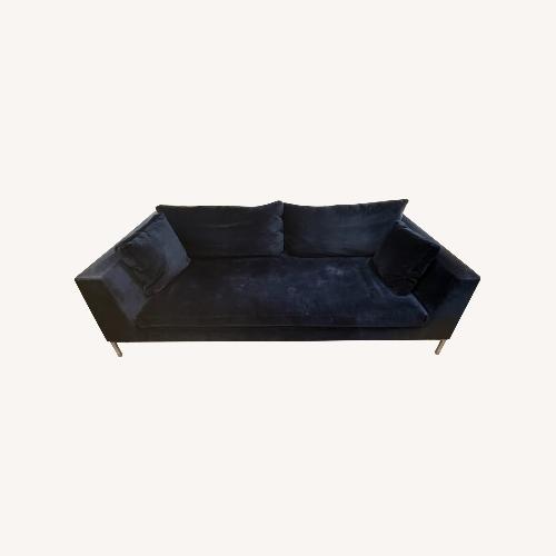Used Carroll Gardens Blue Velvet 2 Seater Sofa for sale on AptDeco
