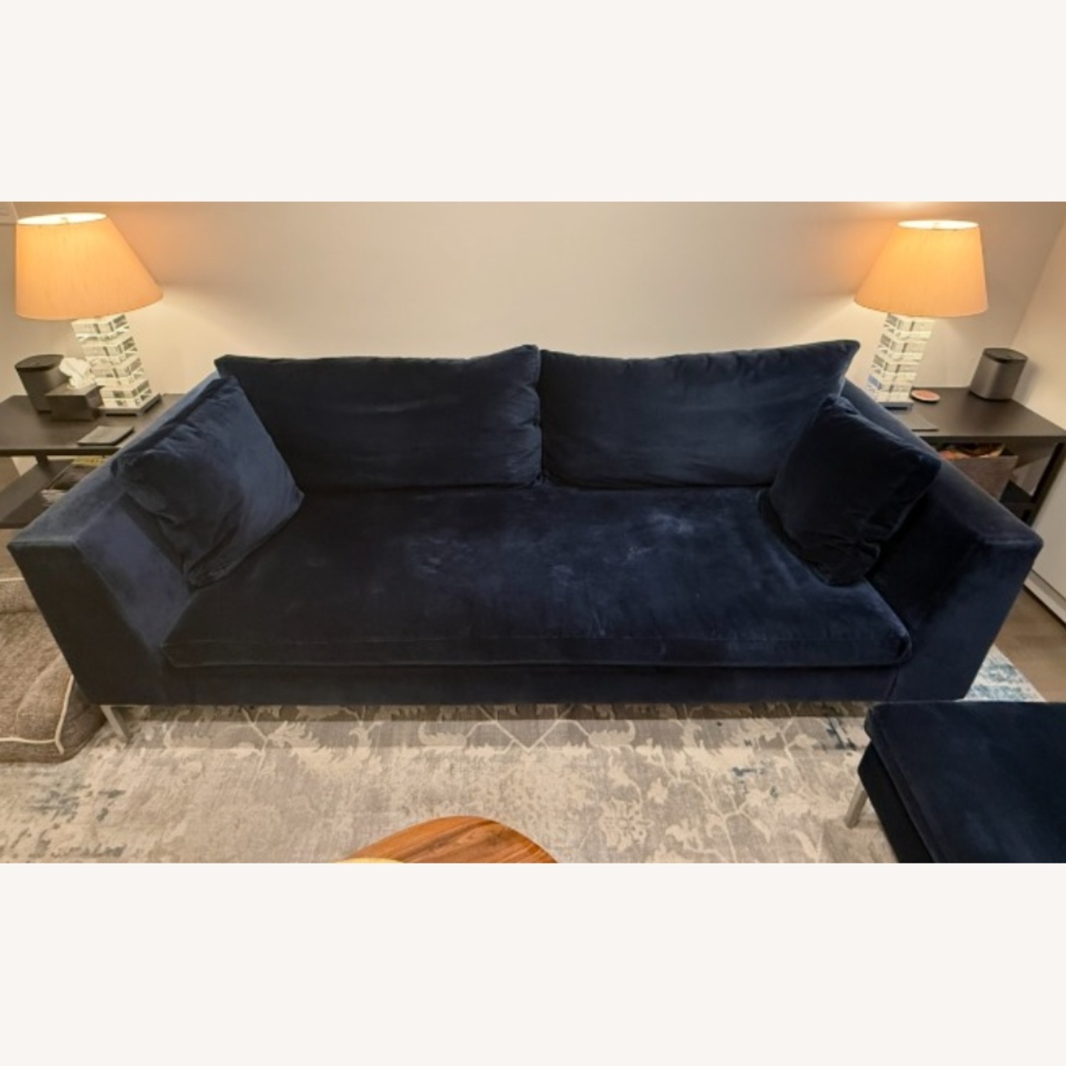 Carroll Gardens Blue Velvet 2 Seater Sofa - image-4