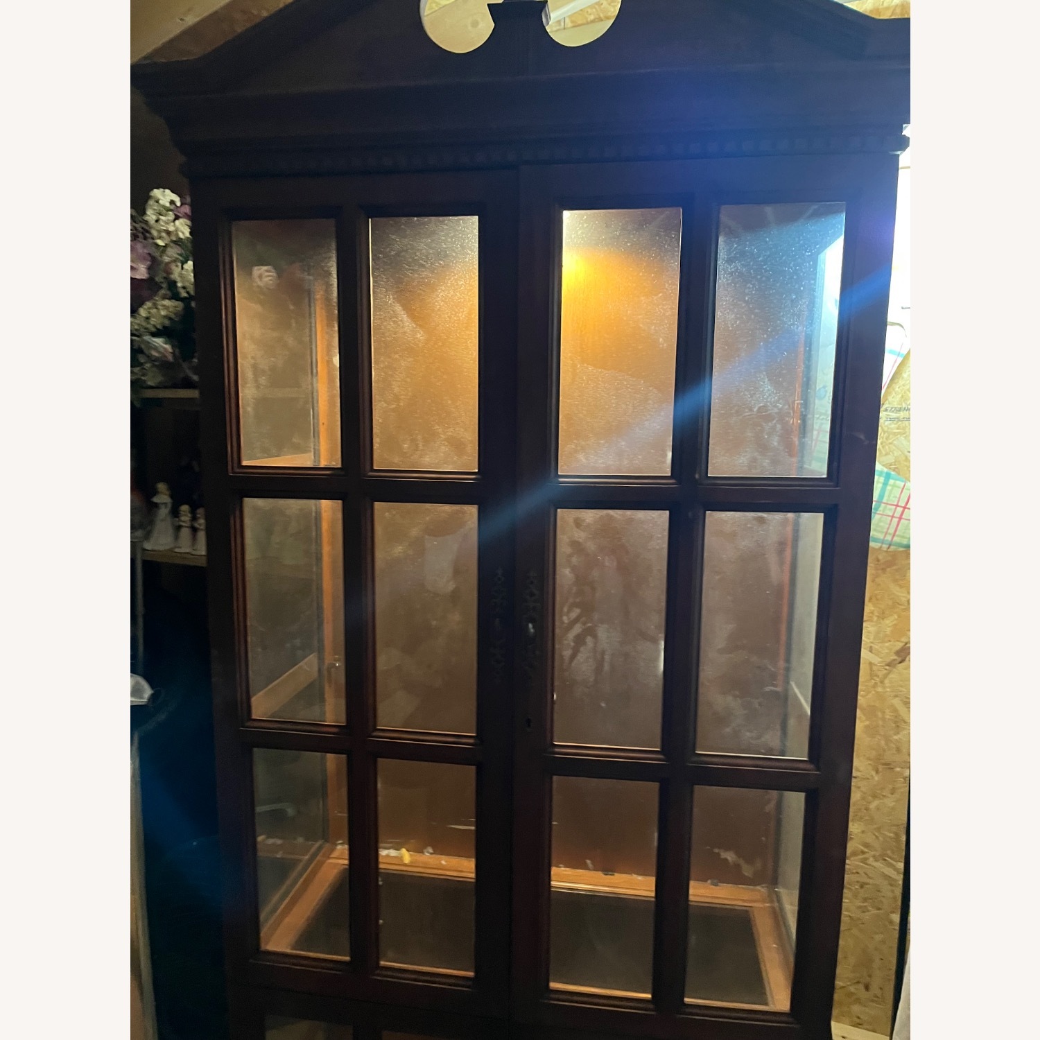 Vintage/Antique Dark Brown Wood Armoire - image-2