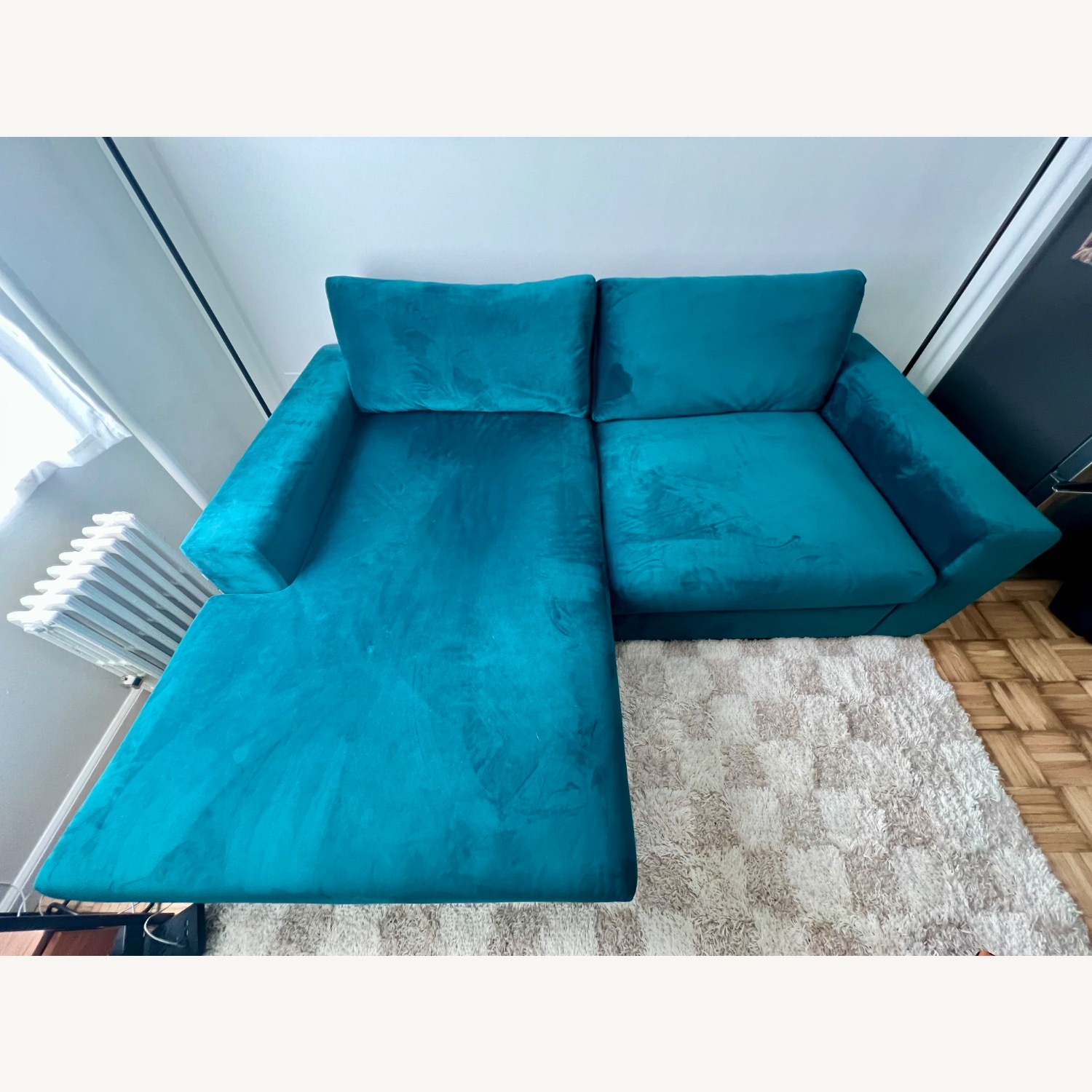 Joybird Green Velvet 2 Piece Sectional - image-3